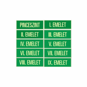 emeletszintet jelző tábla